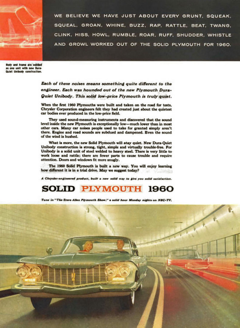 1960 Plymouth Auto Advertising